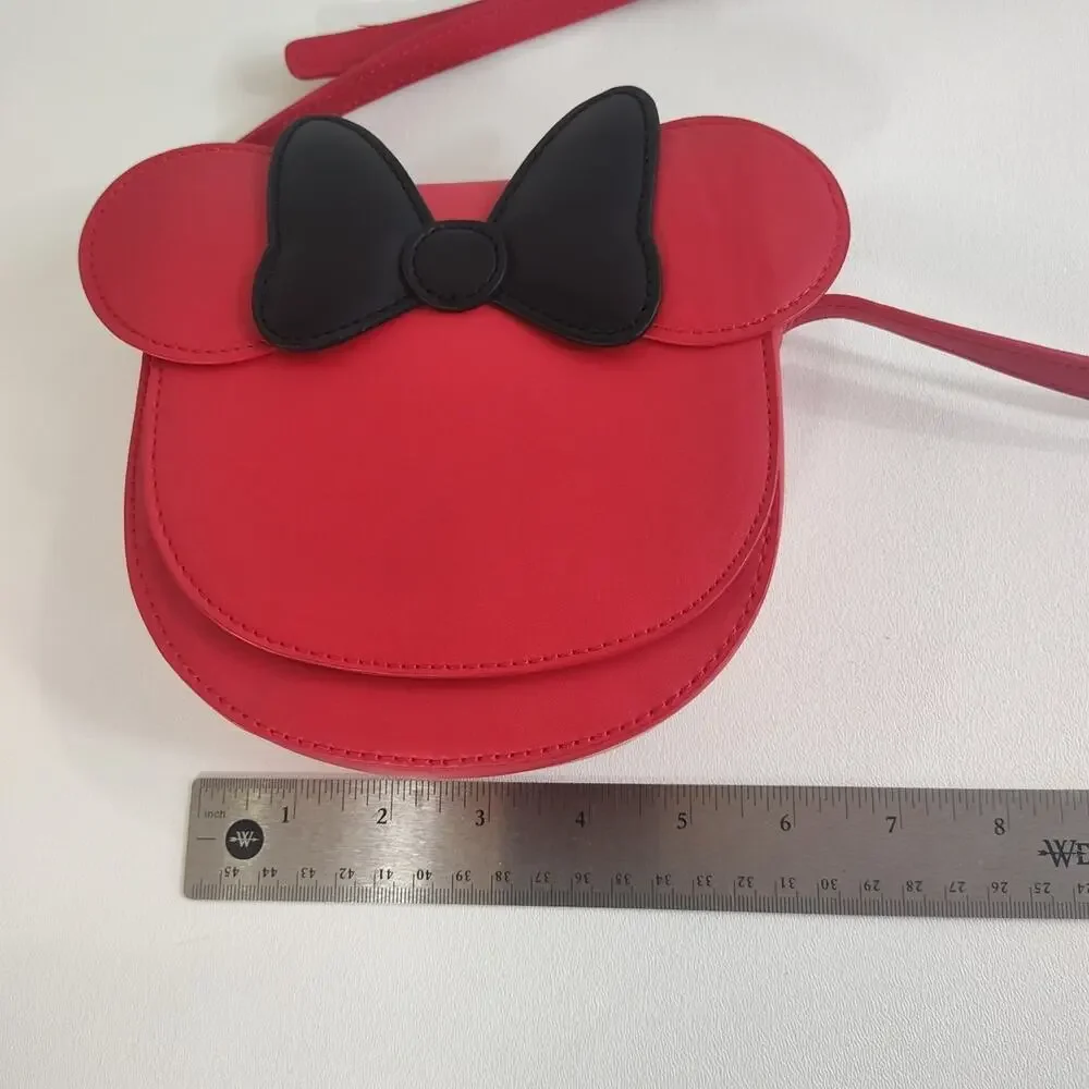 Disney Parks Minnie Mouse Red Bow Black‎ Adjustable Strap Handbag
